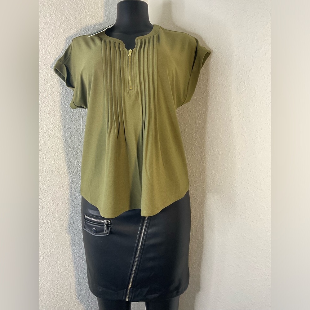 Carmani fashion sweaters olive verde for the summer size small